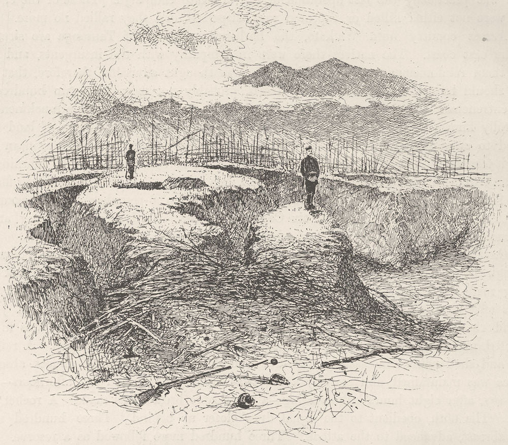 MILITARIA. Maori wars. Gate Pah after fight 1890 old antique print picture